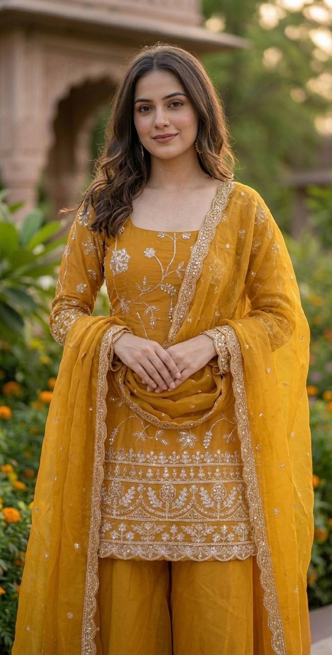 Saffron Yellow Heritage Tie-Back Set